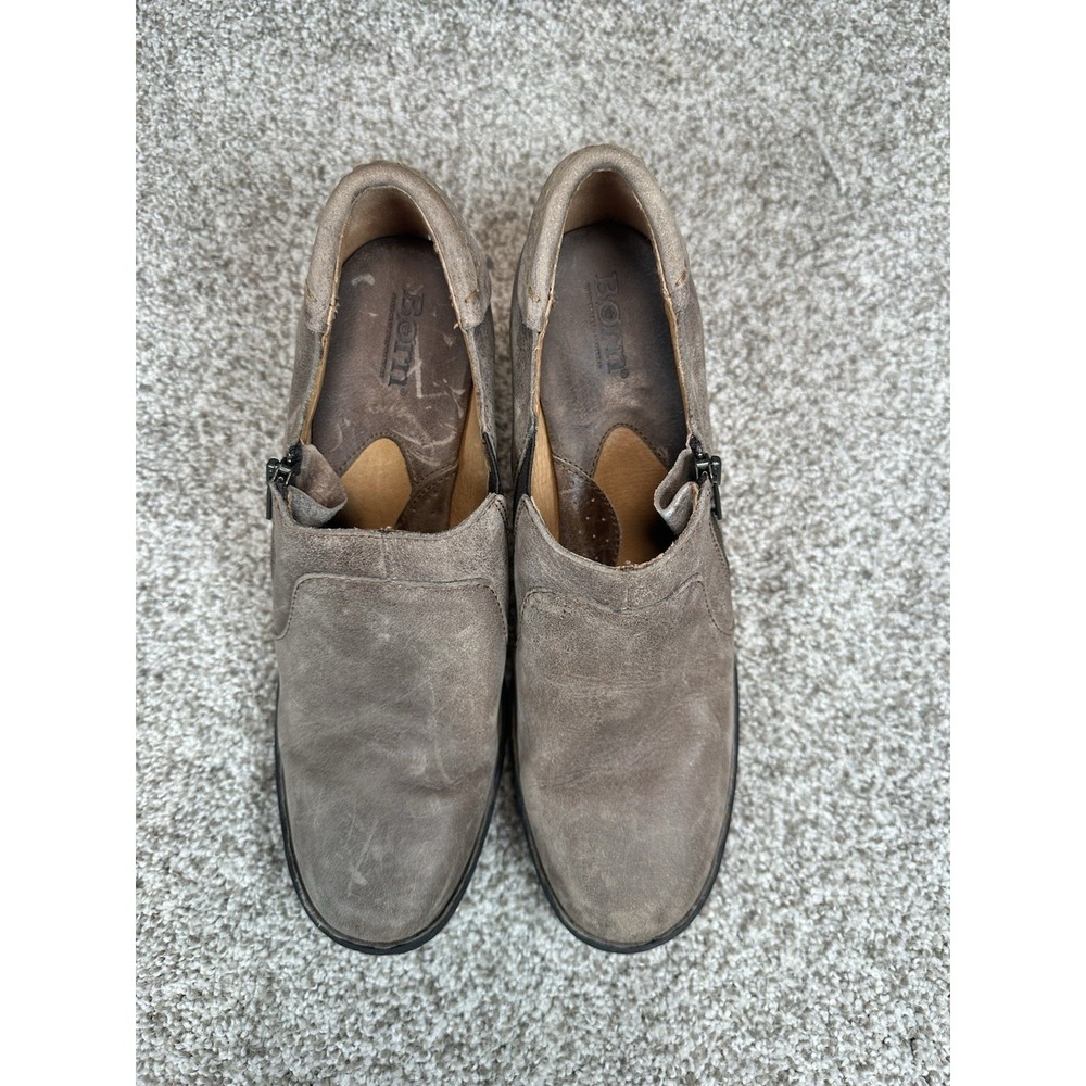 Born Rowan Women's Taupe Leather Side Zip Ankle Bootie Shoe Size 9 - Picture 4 of 11